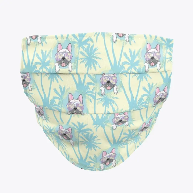 Tropical Frenchie Face Mask